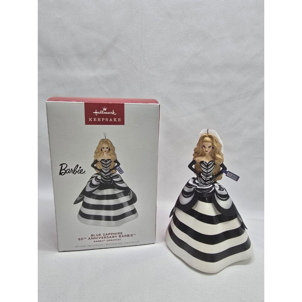 2024 Hallmark Ornaments Blue Sapphire Barbie Doll 65th Anniversary Porcelain NIB